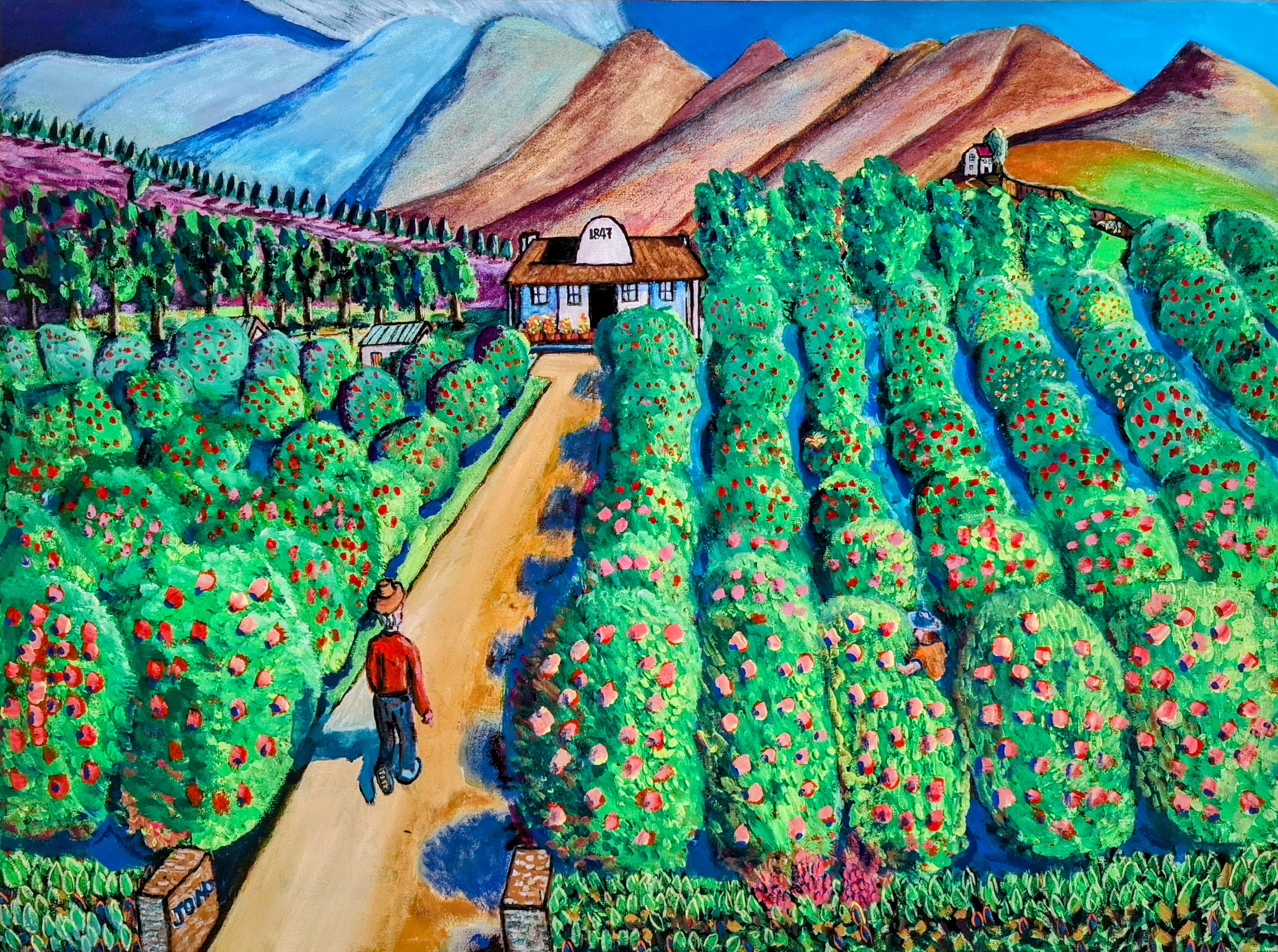 The Road to Somewhere, an acrylic landscape reimagining the R62