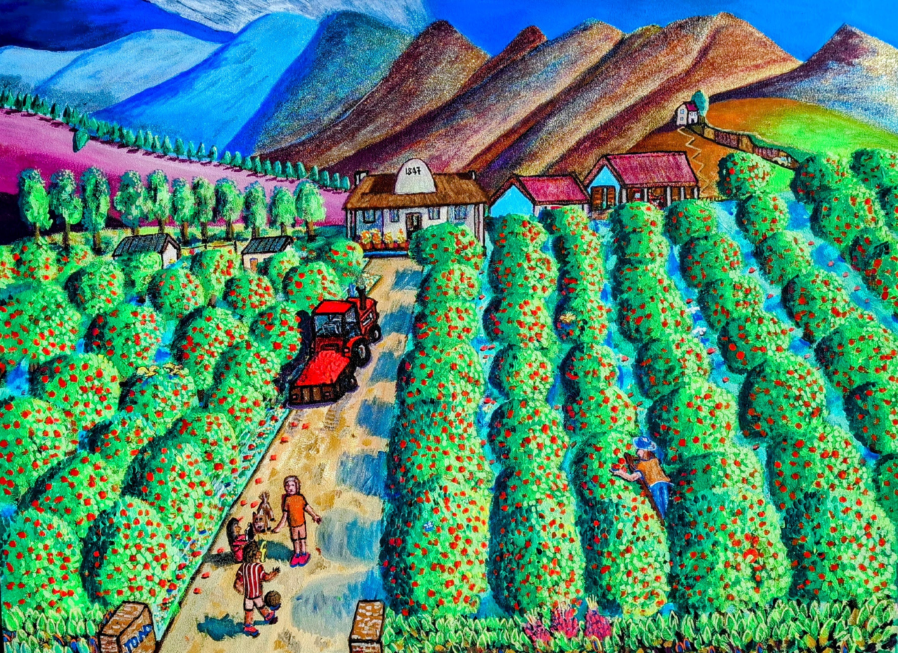 Orchards II - acrylic painting